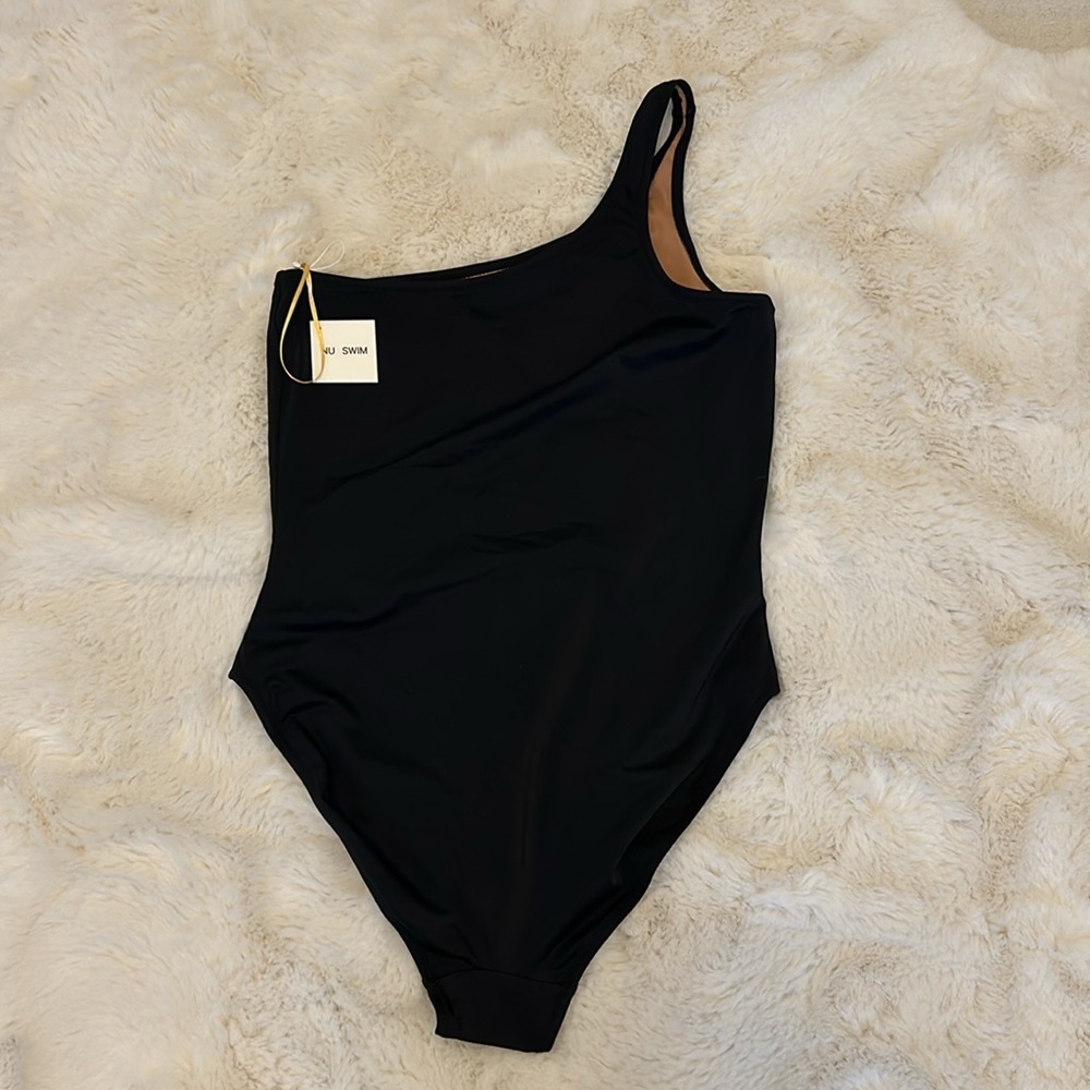 Nu Swim Paradise One Shoulder Swimsuit Black - Picture 6 of 14